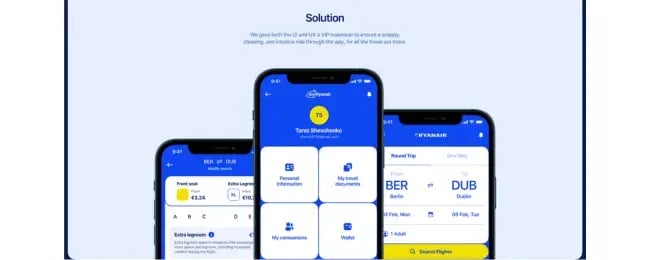 app redesign concept for RyanAir.