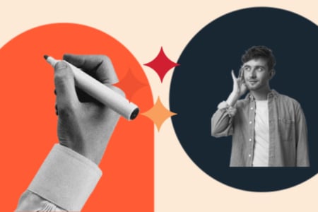 are web designers using ai: image shows two web designers looking at eachother disussing ai 