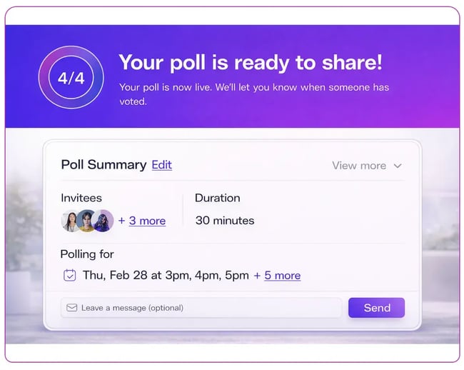 arranr event scheduling polling feature to track meeting availability