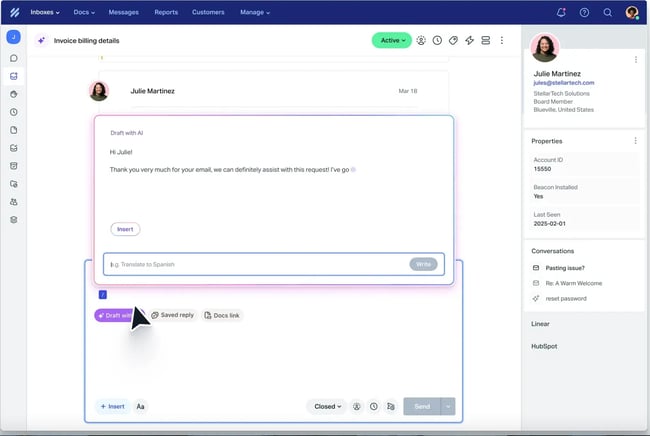 artificial intelligence and customer service tools, help scout