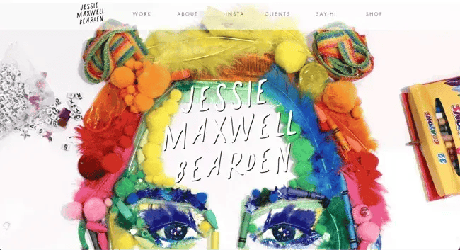 artist website example, Jessie Maxwell Bearden 