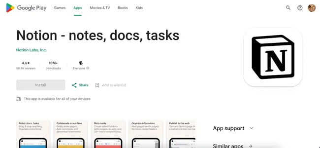 aso marketing, notion