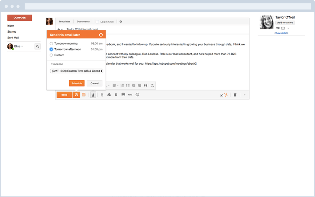 Programar envío de correo desde Gmail con HubSpot
