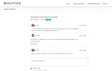 Support ticket interface showing a conversation between two coworkers, Sarah and James, discussing access issues with the company portal. Sarah reports her coworkers login problem, and James confirms he has added the coworker's email to the portal.