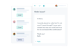 Screenshot of a customer support interface showing a message from a user named Bella inquiring about a recent order issue. The message expresses uncertainty about whether the order went through and requests the confirmation to be resent.