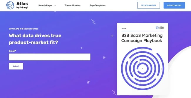 atlas landing page template, hubspot