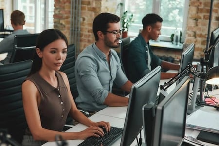 Marketing team working on audience targeting. 