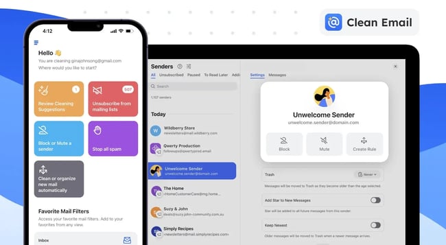 automatic calendar event creation from email, clean email