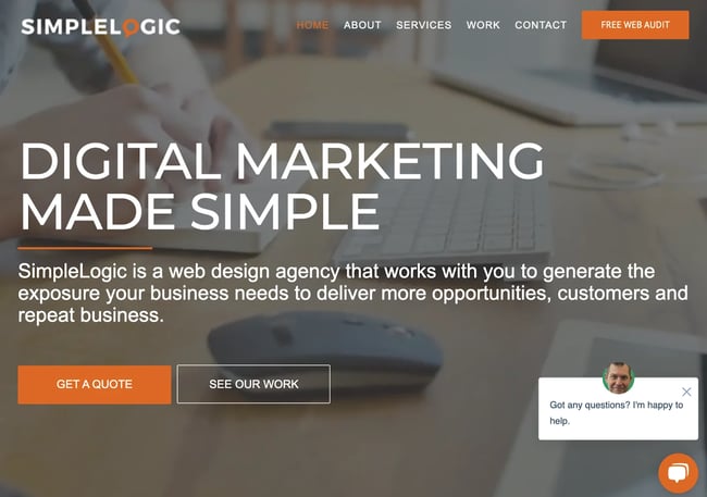 simple logic avaada theme wordpress website