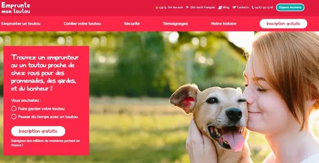 emprunte mon toutou website - example of avada theme