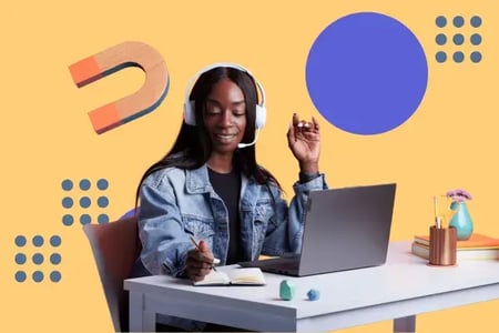 person uses b2b customer funnel for a service job