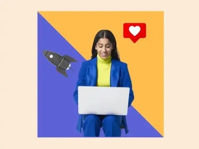 marketer creating a b2b email marketing campaign