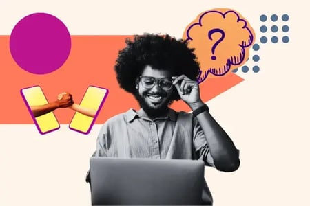 man researches b2b saas metrics