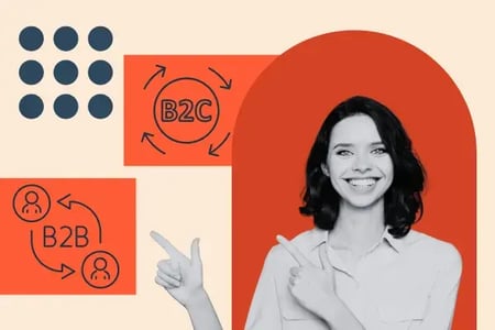 visual metaphor for b2b vs. b2c marketing