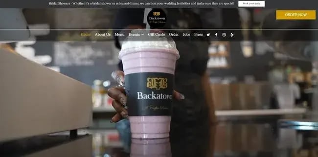 backatown coffee parlour coffee shop website