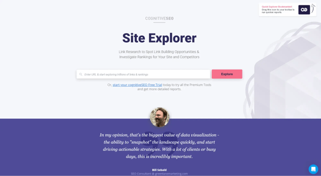 screenshot from cognitiveseo’s free backlink checker, which is a tried and tested tool to help with backlink strategies.