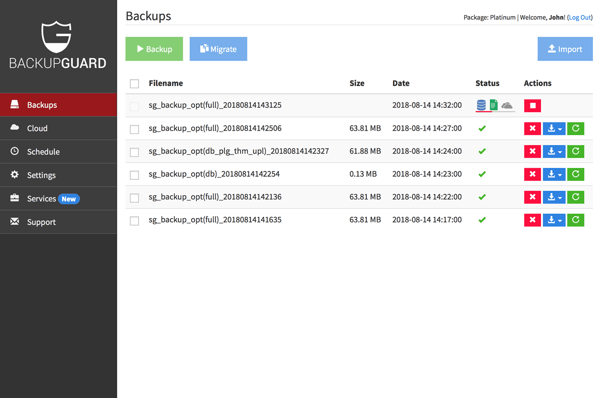 file selector backup tool demo for backupguard plugin