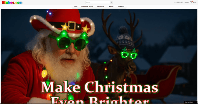 bad website design examples, blinkee has clashing fonts and colors