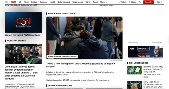 bad website design examples, cnn