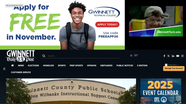 bad website design examples, gwinnett daily post