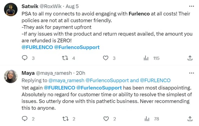 poor customer service from an incompetent department