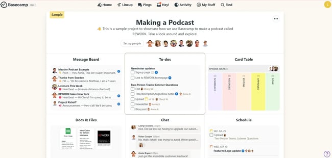 Basicamp project -setup with Basicamp for Project Management