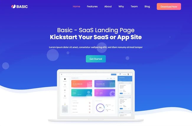basic bootstrap template for landing page using html and css