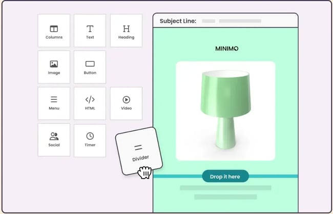 benchmark email marketing software drag and drop builder