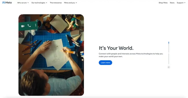 bespoke web design examples, Facebook