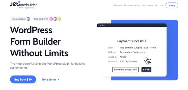 best WordPress contact form plugins JetFormBuilder