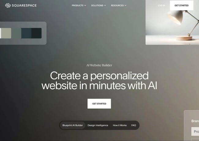 best ai website builder for beginners, The Squarespace AI website builder page