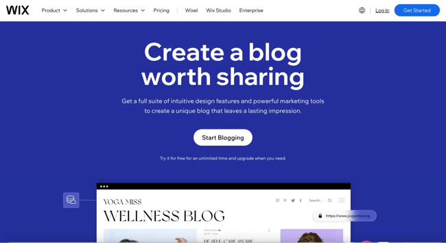 best blogging platforms, wix