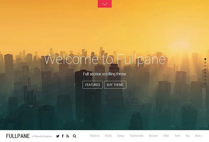 best digital agency website template, Fullpane WordPress theme