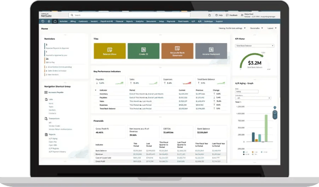 best erp software for mid‐market. interface of netsuite erp software
