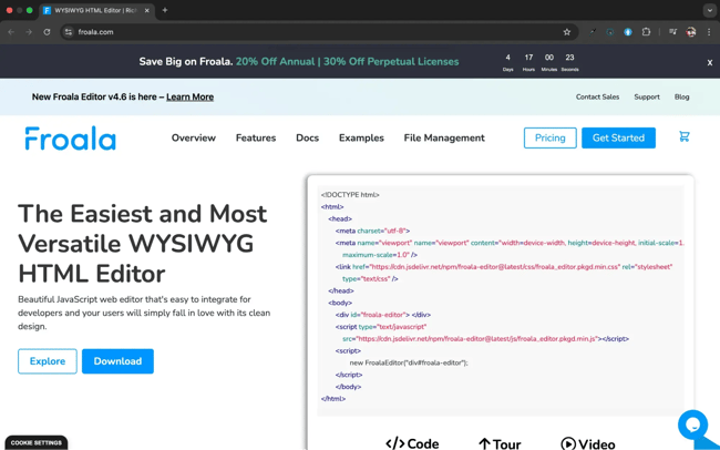 best html and css editor froala