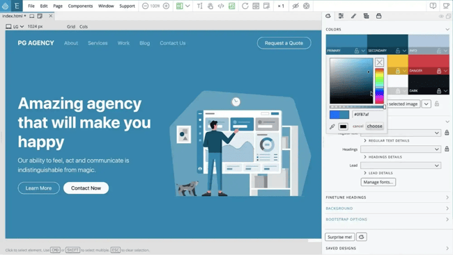best html and css editor pinegrow