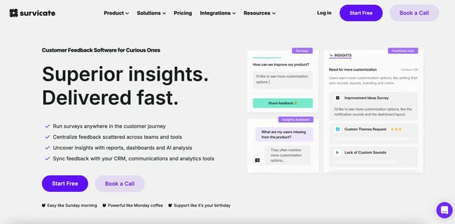best survey software option, survicate