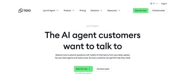 tidio landing page, best ai chatbot