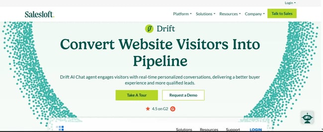 drift landing page, best ai chatbot