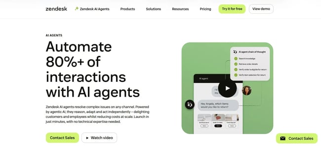 zendesk ai landing page, best ai chatbot