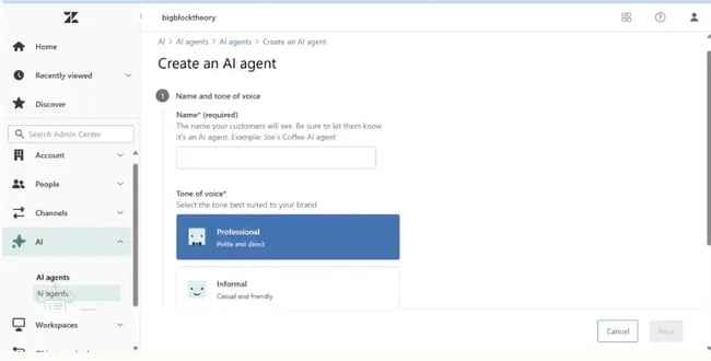 zendesk ai agent creation