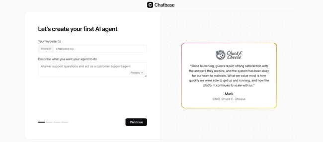 chatbase user interface