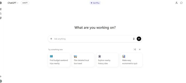 chatgpt landing page