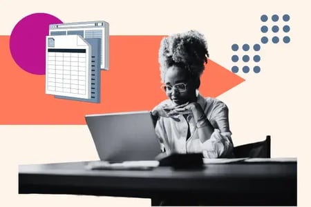 Woman looking at excel 