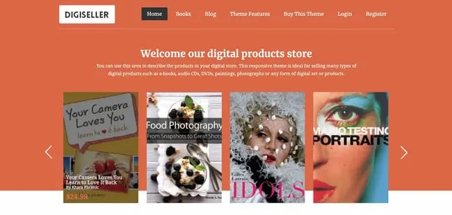 bookstore wordpress theme demo: book author theme