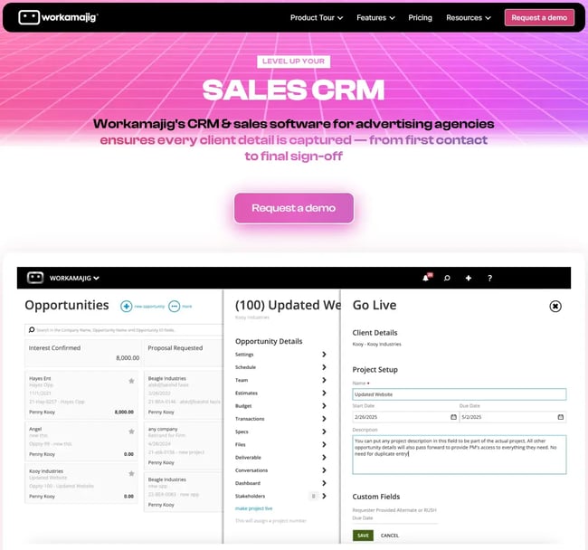Workamajig is one of the best CRMs for marketing and creative agencies