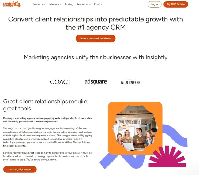 nsightly is one of the best CRMs for marketing and creative agencies