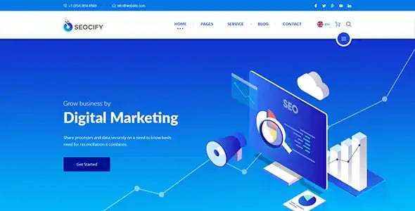 best digital agency website template: Seocify WordPress theme