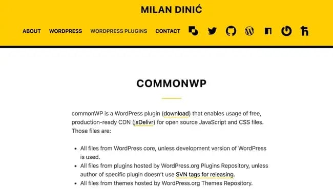 CommonWP free Wordpress CDN