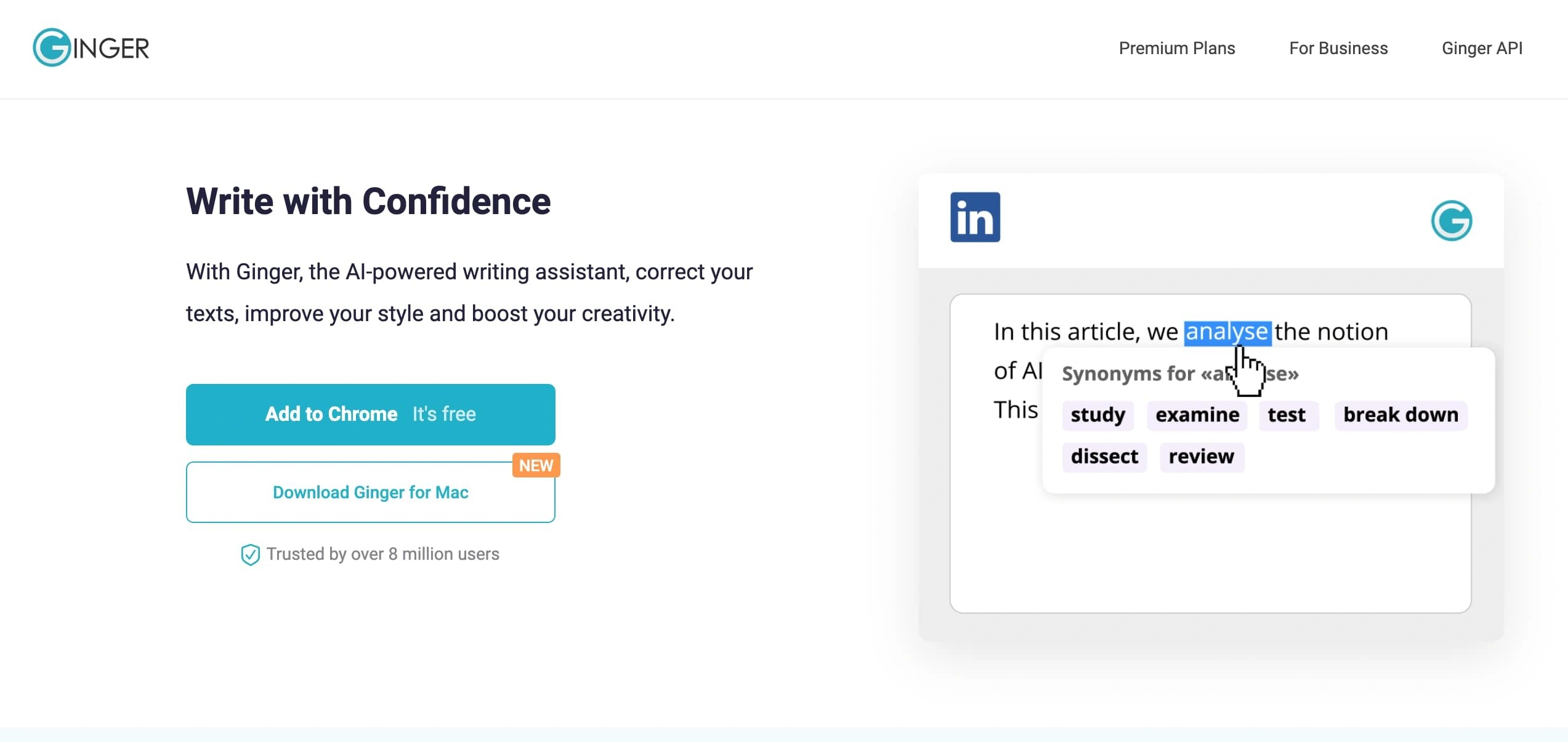 Ginger grammar checking software